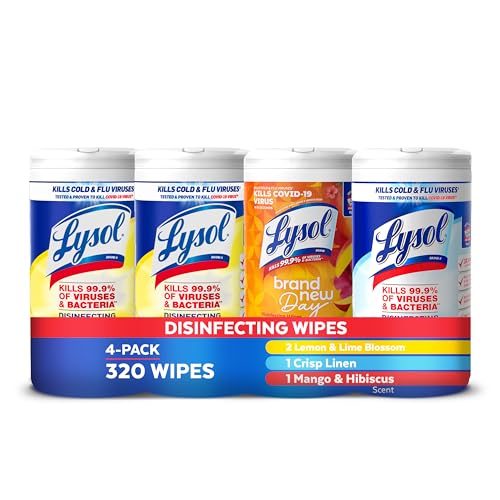 Lysol Disinfecting Wipes Bundle, Multi-Surface, 80 Count (4pk)
