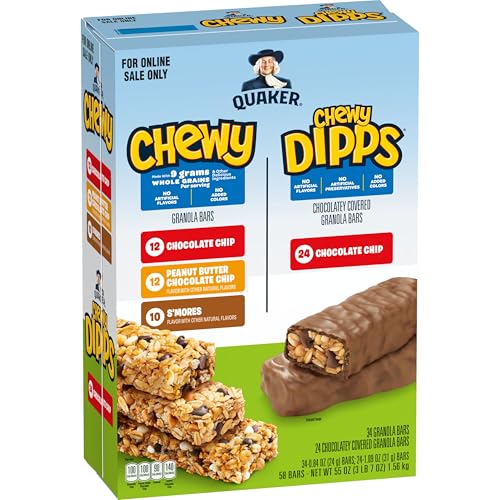 Quaker Chewy Granola Bars Variety Pack, 58 Count