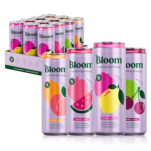 Bloom Nutrition Energy Drink Variety Pack – Zero Sugar, 180mg Caffeine