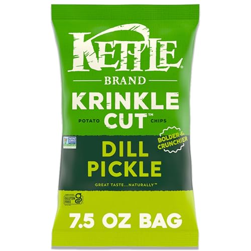 Kettle Krinkle Cut Dill Pickle Chips, 7.5 Oz