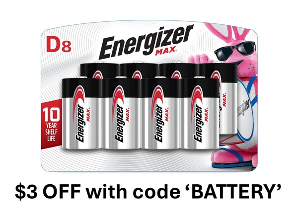 Energizer MAX D Alkaline Batteries 8 PACK