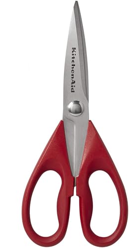 KitchenAid Kitchen Shears with Sheath, Stainless Steel, Red
