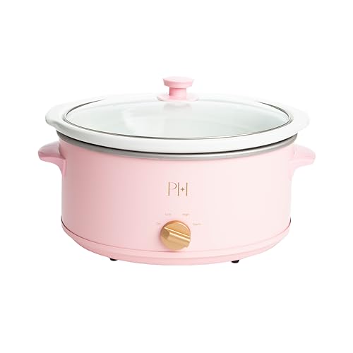 Paris Hilton 6-Quart Pink Slow Cooker, 3 Settings, Nonstick