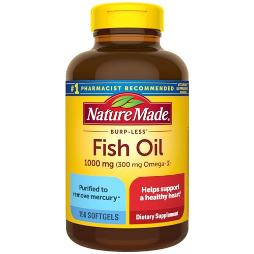 Nature Made Omega 3 Fish Oil Softgels, 1000mg, 150 Count