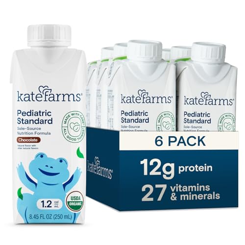 KATE FARMS Organic Pediatric Chocolate Nutrition Shake, 6 Pack