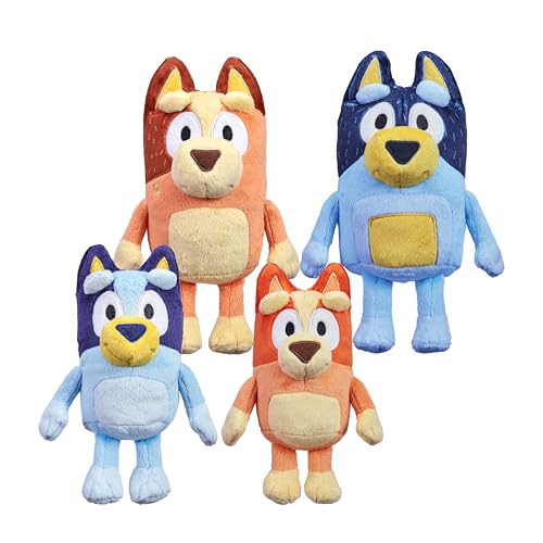 Bluey Heeler Family 4-Piece Plush Toy Set for Kids