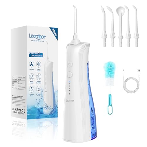 Leominor Cordless Water Flosser – 5 Modes, Rechargeable, Waterproof