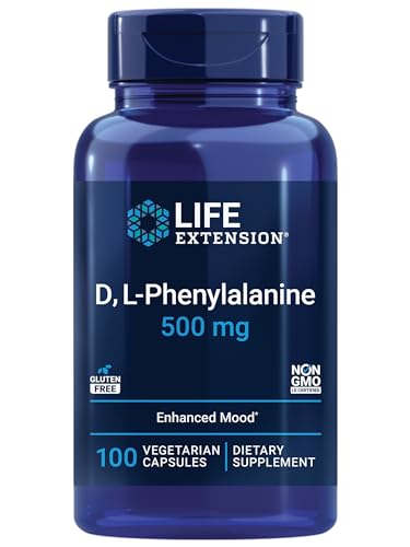 Life Extension D, L-Phenylalanine 500mg, Mood Support, 100 Caps
