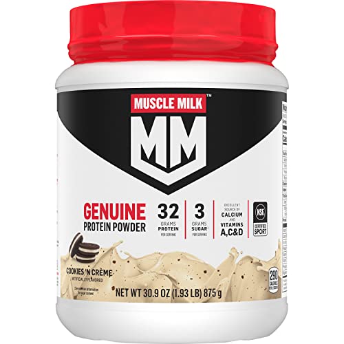 Muscle Milk Protein Powder, Cookies ‘N Crème, 32g Protein