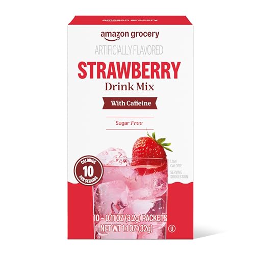 Strawberry Caffeinated Drink Mix, 10 Packets, 1.1 Oz