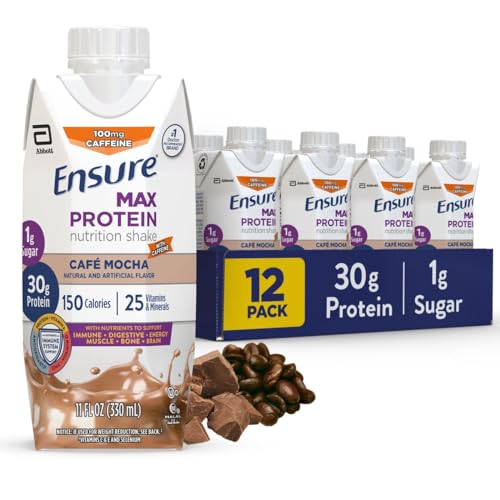 Ensure Max Protein Cafe Mocha Shake, 30g Protein, 12 Pack