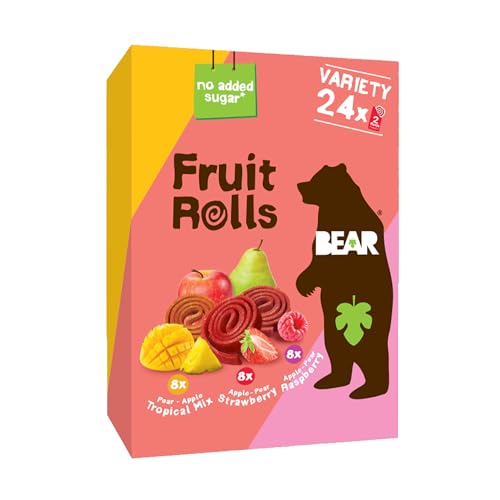 BEAR Real Fruit Snack Rolls – Gluten Free & Vegan, Variety Pack