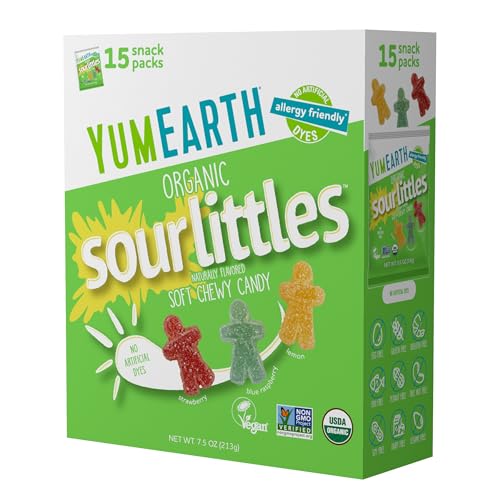 YumEarth Organic Sour Chewy Candy – Allergy Friendly, Vegan, 15 Ct
