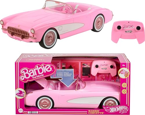 Barbie Hot Wheels RC Corvette, Remote-Control Car Holds 2 Dolls