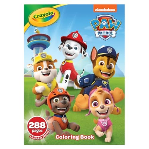 Crayola Paw Patrol Coloring Book with Stickers, 288 Pages