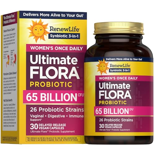 Renew Life Women’s 65 Billion CFU Probiotics – 30 Vegan Capsules