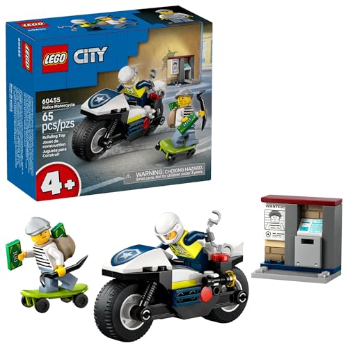 LEGO City Police Motorcycle Chase Building Toy, Ages 4+