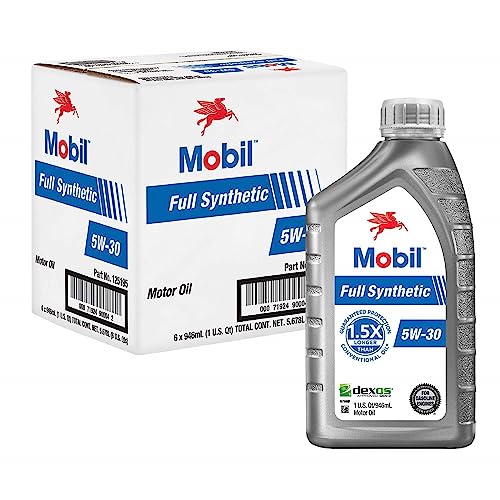 Mobil 5W-30 Full Synthetic Motor Oil, 1 Quart, 6-Pack