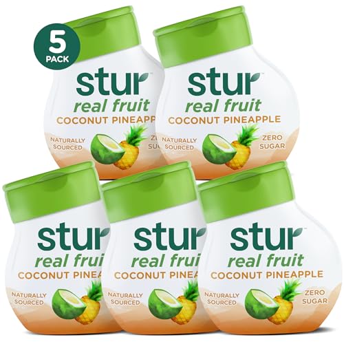 Stur Coconut Pineapple Water Enhancer, 5 Bottles, Zero Calories