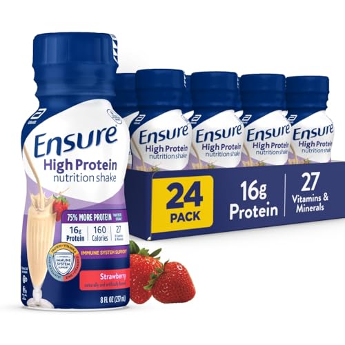Ensure Strawberry Protein Shake, 16g Protein, 27 Vitamins, 24 Pack