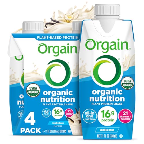 Orgain Vegan Vanilla Protein Shake, 16g Protein, 11oz, 4-Pack