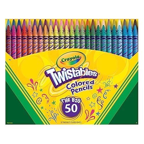 Crayola Twistables 50ct Colored Pencils, No Sharpen Needed