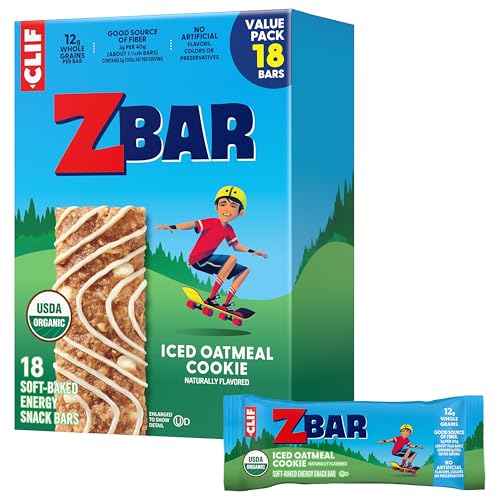 Zbar Iced Oatmeal Cookie Energy Snack Bars – Organic, 18 Pack