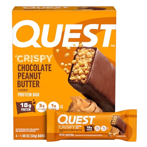 Quest Nutrition Chocolate Peanut Butter Protein Bar, Keto, 4 Pack
