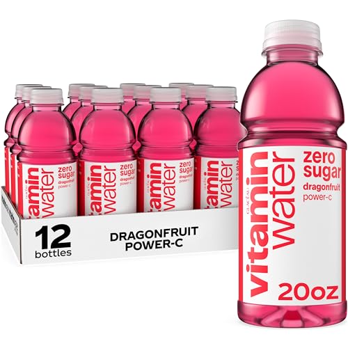 Vitaminwater Zero Sugar Power-C Dragonfruit, 20 fl oz (12 Pack)