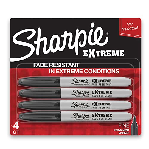 Sharpie Extreme Black Permanent Markers, Fine Point, 4-Pack