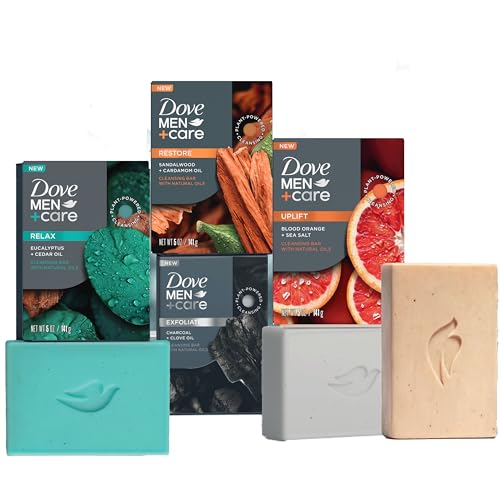 Dove Men+Care Soap Bar, 4 Count, Plant-Based, 3.51 Oz