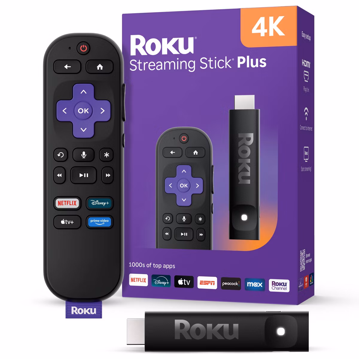 Roku Streaming Stick Plus 2025 4K and HDR Streaming Device