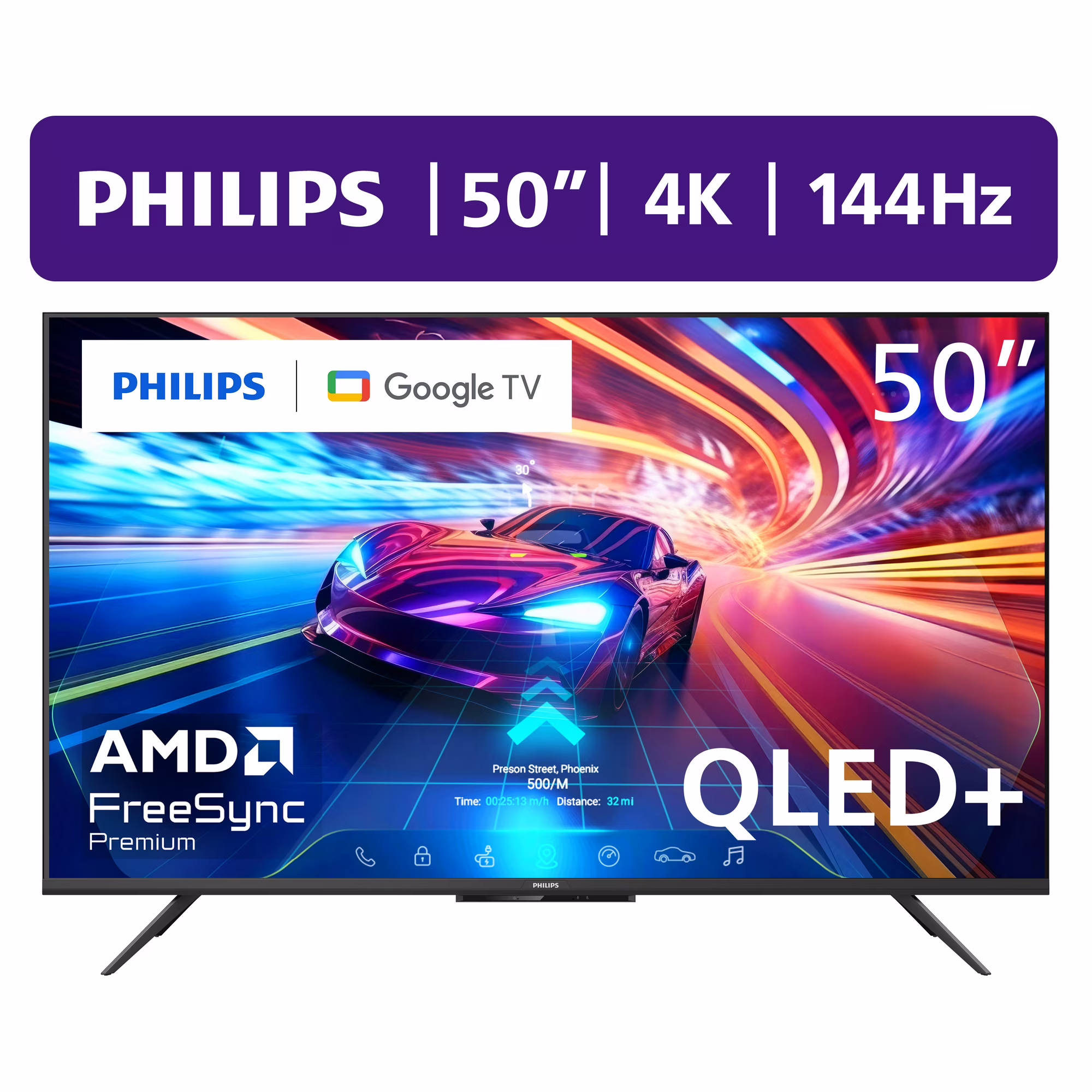 Philips 50″ Class 144Hz QLED+ 4K UltraHD (2160p) Google + Gaming Smart TV