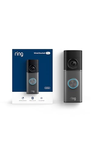 Ring Wired Doorbell Pro 4K, Wide-Angle, Low-Light, Silver