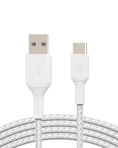 Belkin 3.3ft USB A to C Braided Charger Cable – White