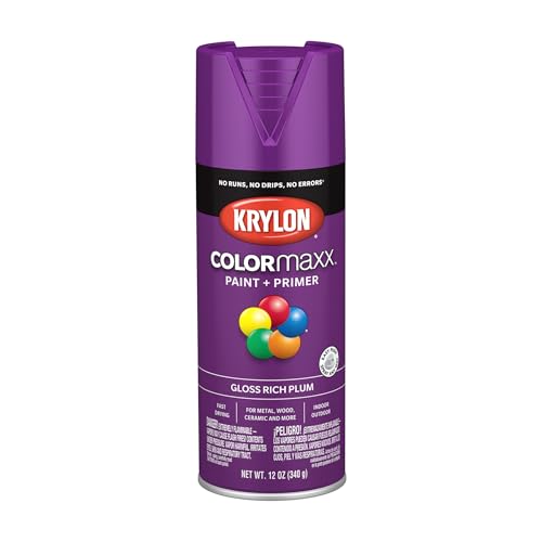 Krylon COLORmaxx Gloss Rich Plum Spray Paint, 12 oz