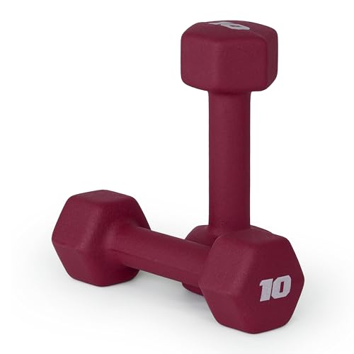 CAP Neoprene 10 lb Dumbbells, Crimson Pair