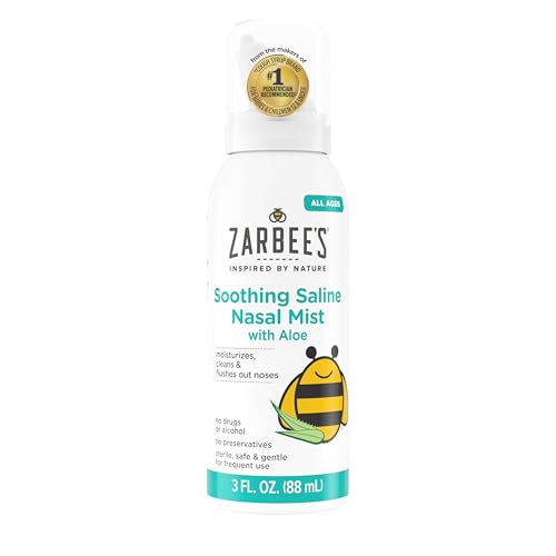 Zarbee’s Nasal Mist with Aloe, Saline Spray, 3 fl. Oz