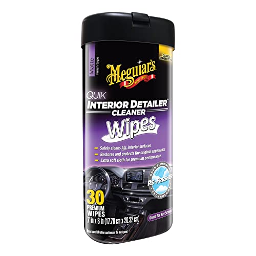 Meguiar’s Quik Interior Wipes – Cleans & Protects, 30 Count