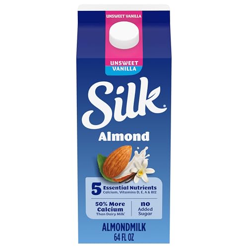 Silk Unsweetened Vanilla Almond Milk, 64 FL OZ, Dairy-Free