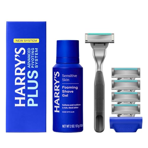HARRY’S PLUS: Men’s Shaving Kit – Handle, Blades, Gel, Cover