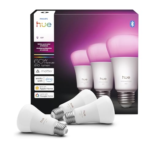 Philips Hue Smart A19 LED Bulb, White & Color, Alexa Compatible