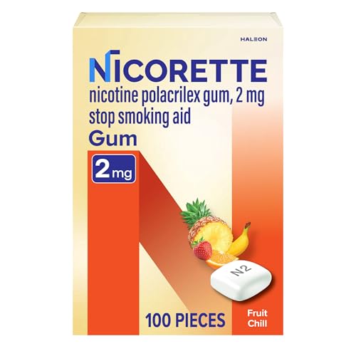 Nicorette 2mg Fruit Chill Nicotine Gum, 100 Count