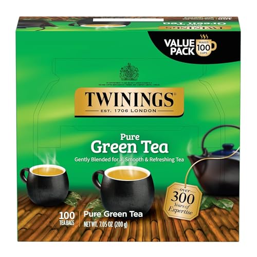 Twinings Green Tea Bags, 100 Count, Smooth & Refreshing