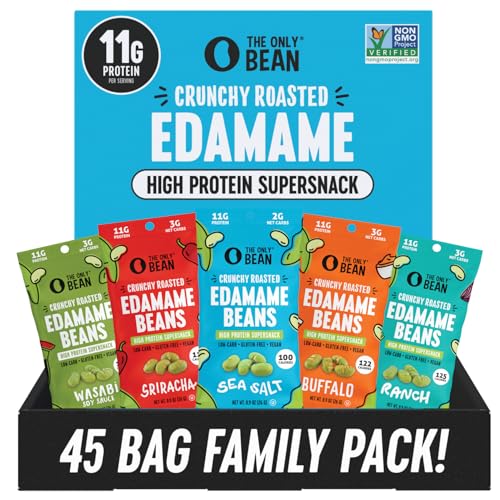 The Only Bean Edamame: High Protein Vegan Snack Variety Pack (45)