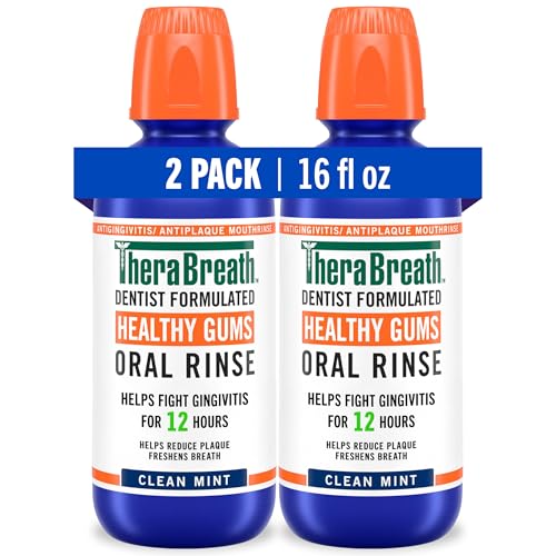 TheraBreath Gum Health Rinse, Clean Mint, Alcohol-Free, 16oz, 2-Pack