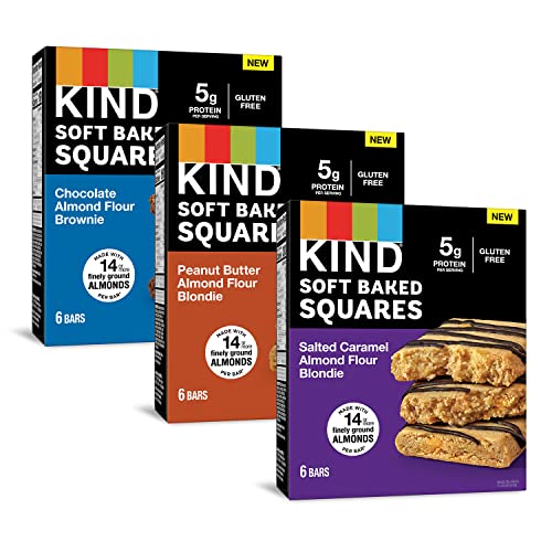 KIND Soft Baked Squares Variety Pack, Gluten-Free, 18 Count