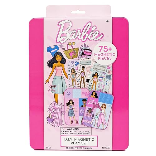 Barbie Magnetic Play Set: 75 Pieces, 3 Dolls, Ages 4-8