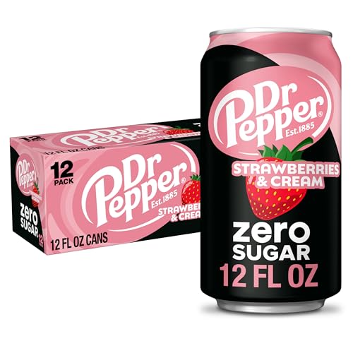 Dr Pepper Zero Strawberry Cream Soda, 12 Pack