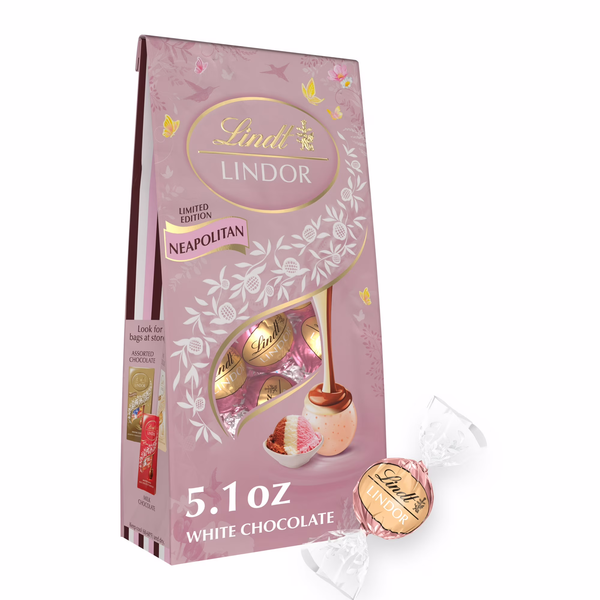 Lindt LINDOR Easter Neapolitan White Chocolate Candy